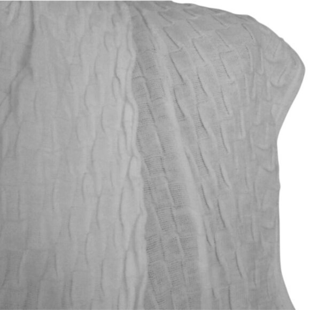 Lafayette 148 New York Size L Sleeveless Textured White Open Front Cardigan Vest - Picture 7 of 7